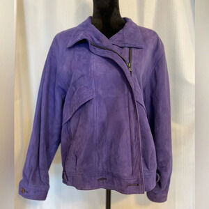 Leathers By New England Purple Suede Jacket Size Medium
